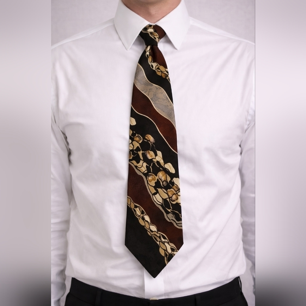 Vintage V by Valentino Pietro Multicolor Abstract Italian Silk Tie